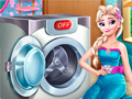 Гульня Elsa Wash Clothes
