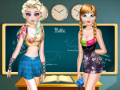 Гульня Elsa And Anna Highschool Fashion