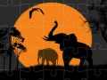 Гульня Elephant Silhouette Jigsaw