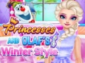 Гульня Princesses And Olaf's Winter Style