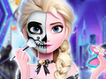 Гульня Elsa's Halloween Party Tattoo
