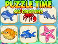 Гульня Puzzle Time Sea Creatures
