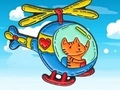 Гульня Coloring Book: Cat Driving Helicopter