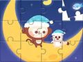 Гульня Jigsaw Puzzle: Monkey With Moon