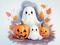 Гульня Coloring Book: Halloween Ghosts