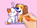 Гульня Coloring Book: Dog And Cat