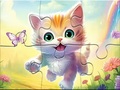 Гульня Jigsaw Puzzle: Kitten With Butterfly