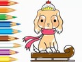 Гульня Coloring Book: Dog-Riding-Sled