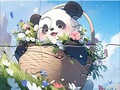Гульня Jigsaw Puzzle: Blanket Panda