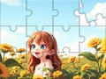 Гульня Jigsaw Puzzle: Sunflower Girl