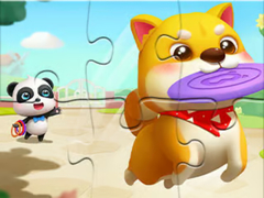 Гульня Jigsaw Puzzle: Little Panda Play With Pet
