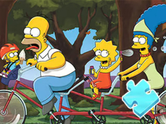 Гульня Jigsaw Puzzle: Simpson Family Riding