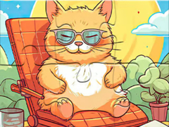 Гульня Jigsaw Puzzle: Enjoying Cat