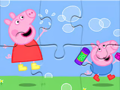 Гульня Jigsaw Puzzle: Peppa Pig Blow Bubbles
