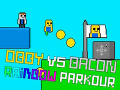 Гульня Obby vs Bacon Rainbow Parkour