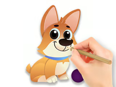 Гульня Coloring Book: Dog With Toy