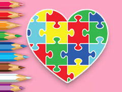 Гульня Coloring Book: Heart Jigsaw