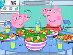 Гульня Jigsaw Puzzle: Peppa Dinner Time