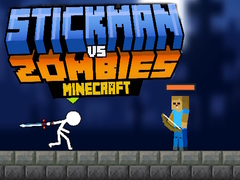 Гульня Stickman vs Zombies Minecraft