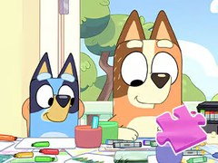 Гульня Jigsaw Puzzle: Bluey Family Coloring Day