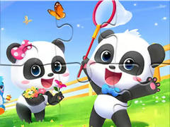 Гульня Jigsaw Puzzle: Baby Panda Spring Outing