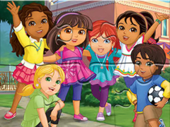 Гульня Jigsaw Puzzle: Dora Into City