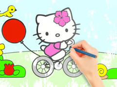 Гульня Coloring Book: Hello Kitty Cycling