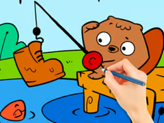 Гульня Coloring Book: Fishing Squirrel