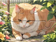 Гульня Jigsaw Puzzle: Cat Garden