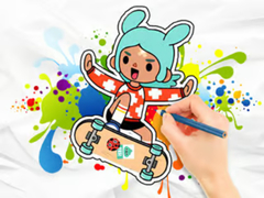 Гульня Coloring Book: Toca Boca Skateboard