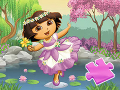 Гульня Jigsaw Puzzle: Dora Lake Dance