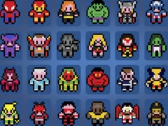 Гульня Pictures By Numbers Superheroes