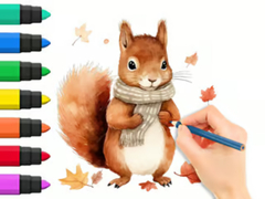 Гульня Coloring Book: Autumn Squirrel