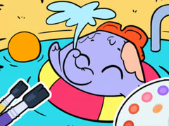 Гульня Coloring Book: Elephant Swim