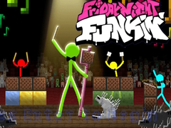 Гульня FNF Rush E : Animation vs. Minecraft