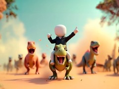 Гульня Stickman: Dinosaur arena