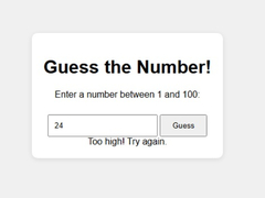 Гульня Number Guessing Game