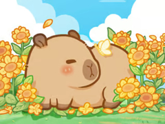 Гульня Jigsaw Puzzle: Capybara In Sunflowers