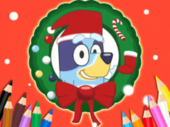 Гульня Coloring Book: Bluey Santa Claus