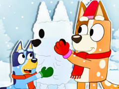 Гульня Jigsaw Puzzle: Bluey Christmas Snowman