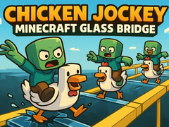 Гульня Chicken Jockey: Minecraft Glass Bridge