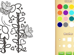 Гульня Butterflies and Flowers Coloring Book for Kids