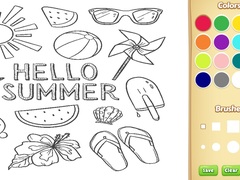 Гульня Hello Summer Coloring Book for Kids