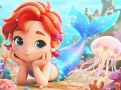 Гульня Jigsaw Puzzle: Chibi Mermaid Marshmallow Jellyfish