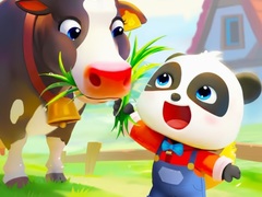 Гульня Jigsaw Puzzle: Baby Panda Cow Ranch