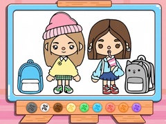 Гульня Coloring Book: Toca Boca Back To School
