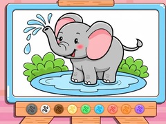 Гульня Coloring Book: Cute Baby Elephant