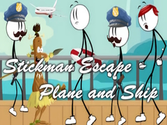 Гульня Stickman Escape - Plane and Ship