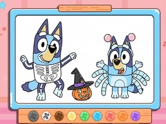 Гульня Coloring Book: Bluey Halloween Costume