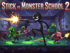 Гульня Stick vs Monster School 2